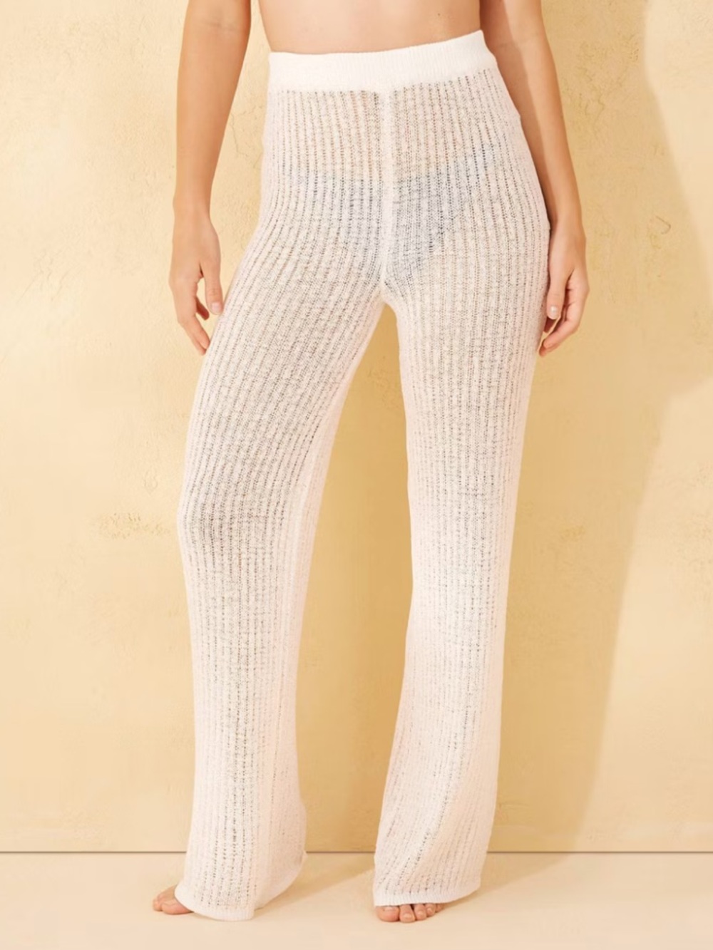 SHADE & SHORE Women's Crochet Knit Cover Up Pants Cream NWT - Multiple Sizes